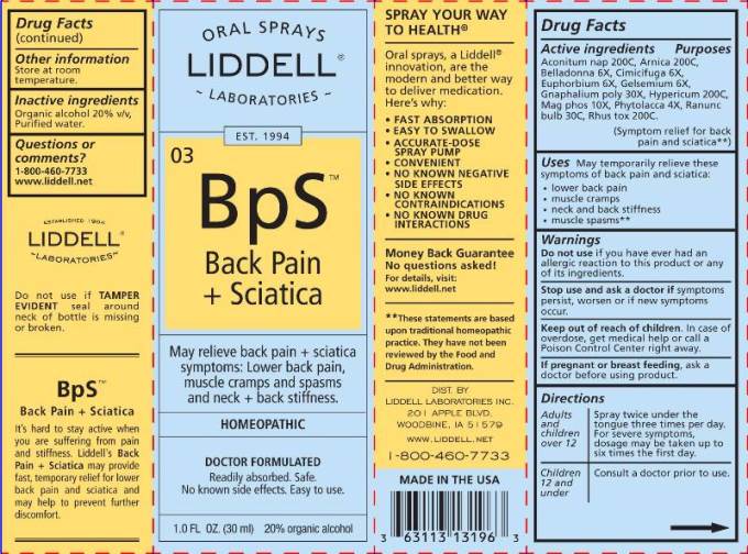 Liddell Homeopathic Back Pain Sciatica Relief Liquid, 1 Fl Oz