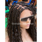 Bohemian Box Braid Wig, Swiss Full Lace, Color 1B, Waist Length - Bailey