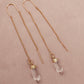 Faceted quartz suncatcher threader earrings by Terra Luna Sol