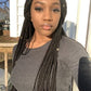 Shade Box Braid Wig, 4x4 Closure Lace, Color 1B, Waist Length, Glueless