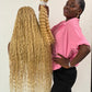 Bohemian Knotless -TARA BLONDE (100% Human hair curls)