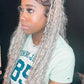 Bohemian Knotless Braid Wig, Full Lace, Waist, Color 613 mix - ZARA