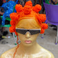 Bantu Knots Wig "Swiss Full Lace" Bright Orange Color - Tinashae