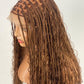 Bohemian Knotless Braid Wig, Swiss Full Lace, Color 30, Tailbone Length - Demi