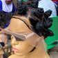 Bantu Knots Wig "Swiss Full Lace" Black Color, Gluless - Joanne