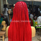 Knotless Braid Wig - Premium Red Calf Length - Kendal