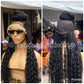 Bohemian Cornrow Braided Wig, Full Lace, Color 1B, Waist Length - Greta