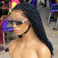 Simple Faux Locs Wig (Swiss Full Lace) Black Color, Shoulder Length - Karina