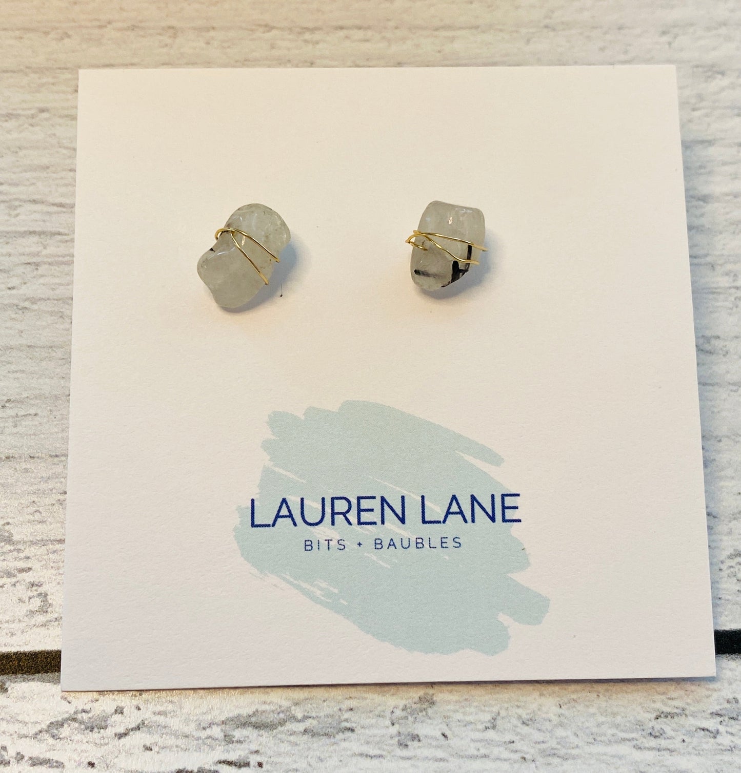 Kara Wire Wrapped Natural Stone Stud Earrings
