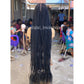 Goddess Knotless Braid Wig, HD Full Lace, Color 1B, Tailbone Length - Daya