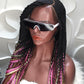Cornrow Braid Wig - (13x4 Lace Frontal Multi color) - Wanita