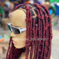 Destress Faux Locs - Wine Color Fire Red Ombré - Rosemary