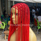 Knotless Braid Wig - Premium Red Calf Length - Kendal