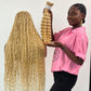 Bohemian Knotless -TARA BLONDE (100% Human hair curls)