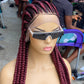 Cornrow Braid Wig - All Back Wine Color - Fatou