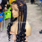Coileray HairStyle Jumbo Knotless Braid, Full Lace, Color 1B, 30 Inches, Glueless
