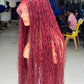 Bohemian Knotless Braid Wig, Full Lace, Burgundy Waist, Medium Cap - NATA