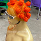 Bantu Knots Wig "Swiss Full Lace" Bright Orange Color - Tinashae