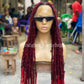 Destress Faux Locs - Wine Color Fire Red Ombré - Rosemary