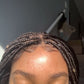 Shade Box Braid Wig, 4x4 Closure Lace, Color 1B, Waist Length, Glueless