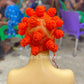 Bantu Knots Wig "Swiss Full Lace" Bright Orange Color - Tinashae