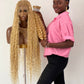 Bohemian Knotless -TARA BLONDE (100% Human hair curls)