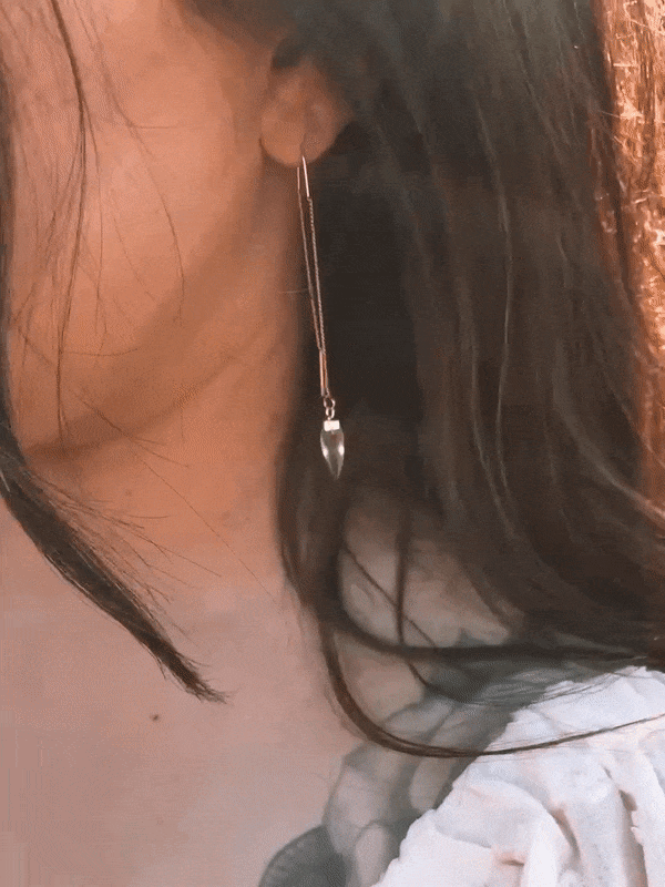 Faceted quartz suncatcher threader earrings by Terra Luna Sol