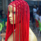 Knotless Braid Wig - Premium Red Calf Length - Kendal