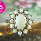 Vintage 10k Gold Cluster Ring with 13 Opal Stones.