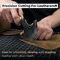 Large Leather Round Knife, 12.5 cm (4.9 inches)