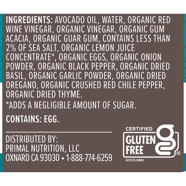 Primal Kitchen Avocado Oil Dressing & Marinade, Dreamy Italian, 8 oz, Pack of 6