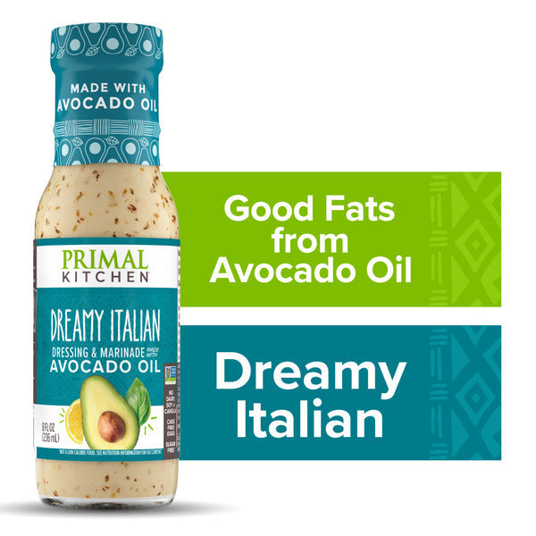 Primal Kitchen Avocado Oil Dressing & Marinade, Dreamy Italian, 8 oz, Pack of 6