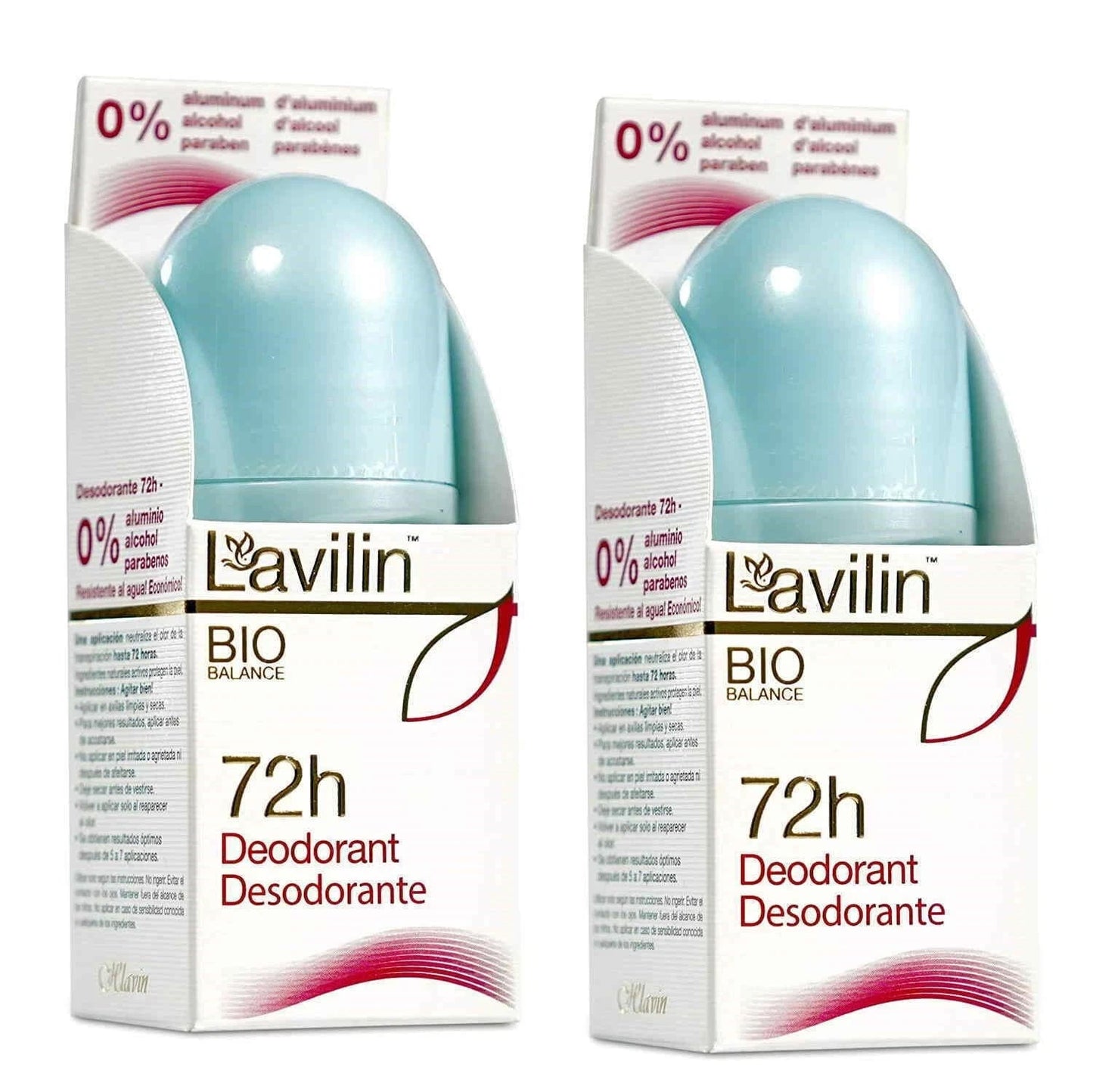 Lavilin Deodorant 72h Roll-On, 2.1 oz / 60 ml, Pack of 2