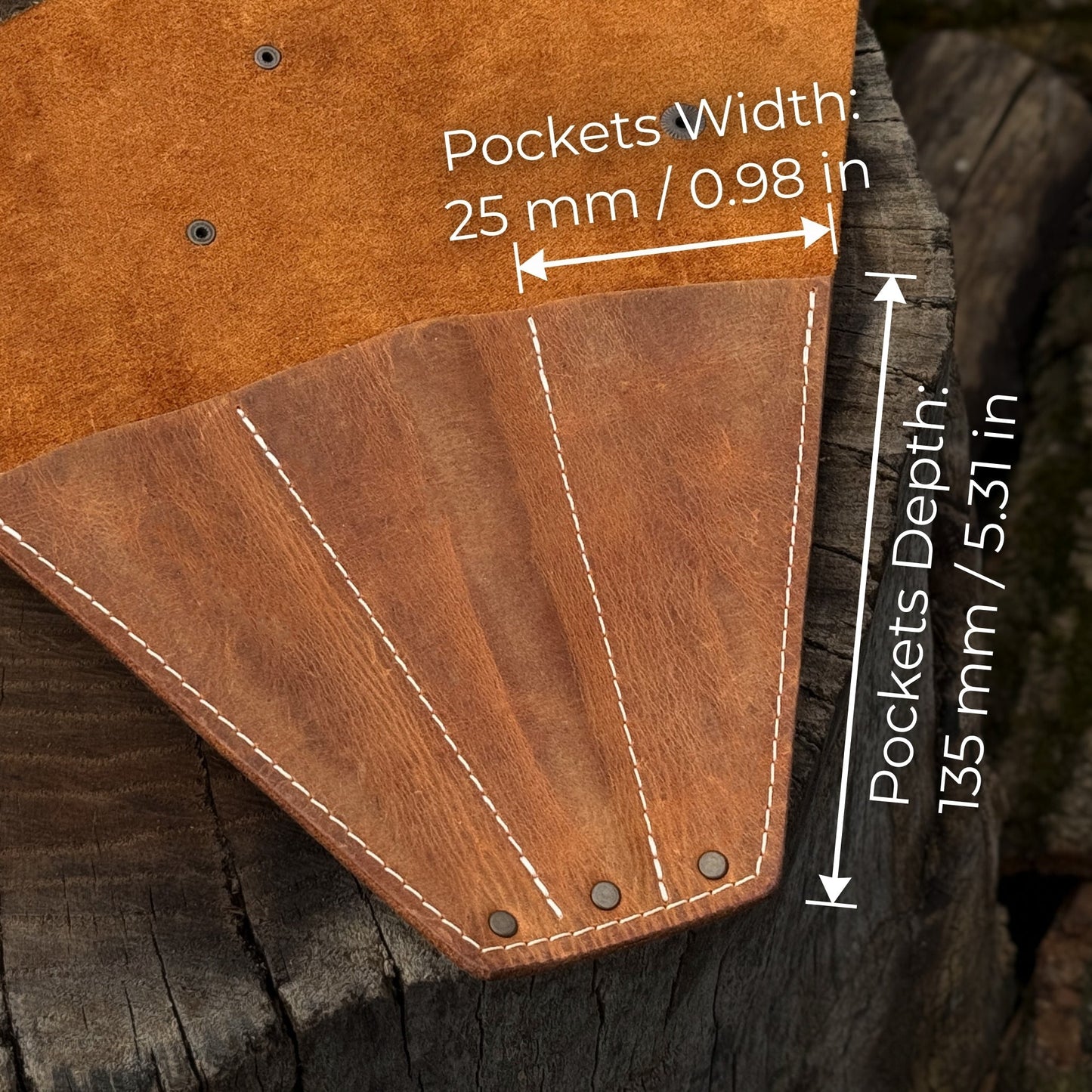 Leather Case for 3 Throwing Knives