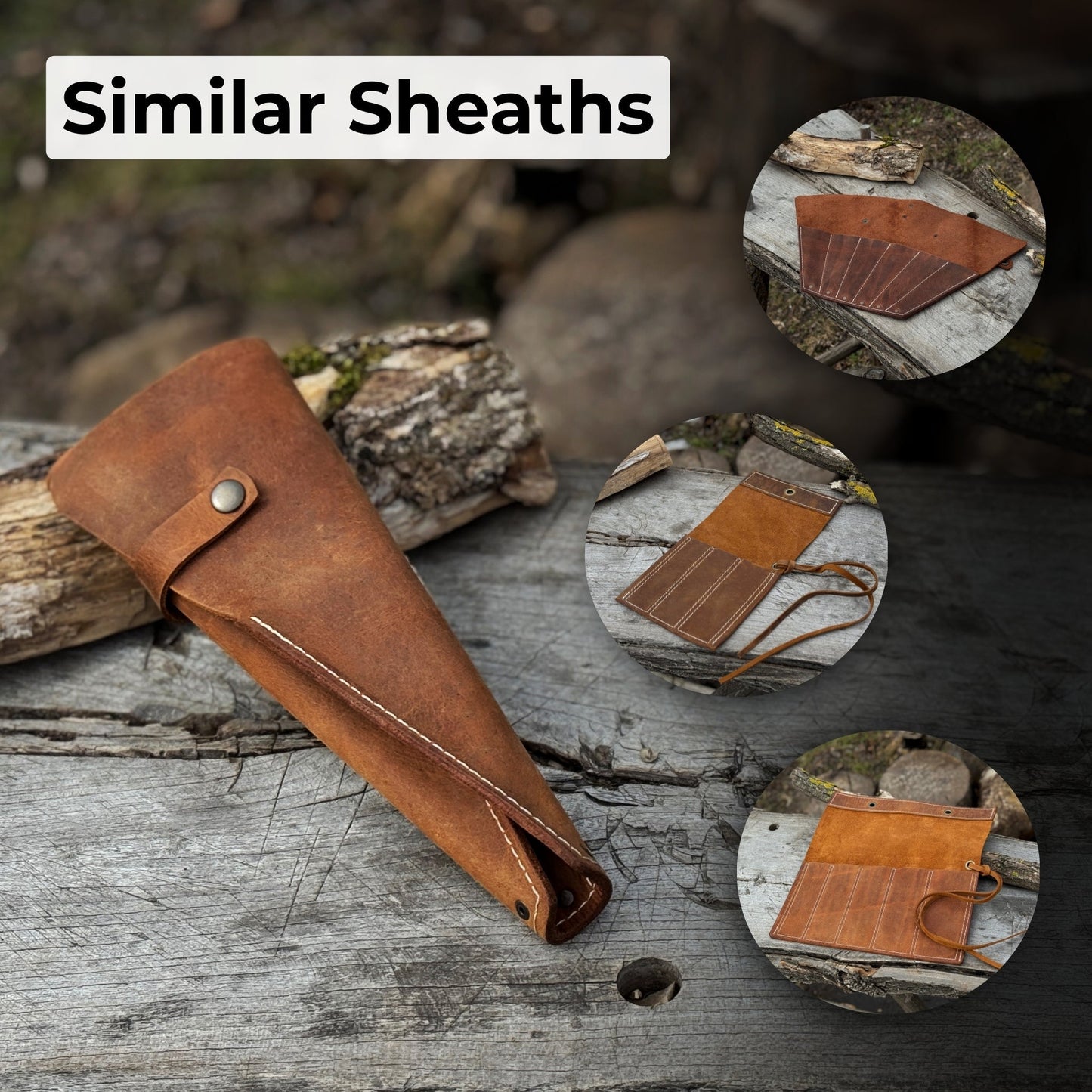 Leather Case for 3 Throwing Knives