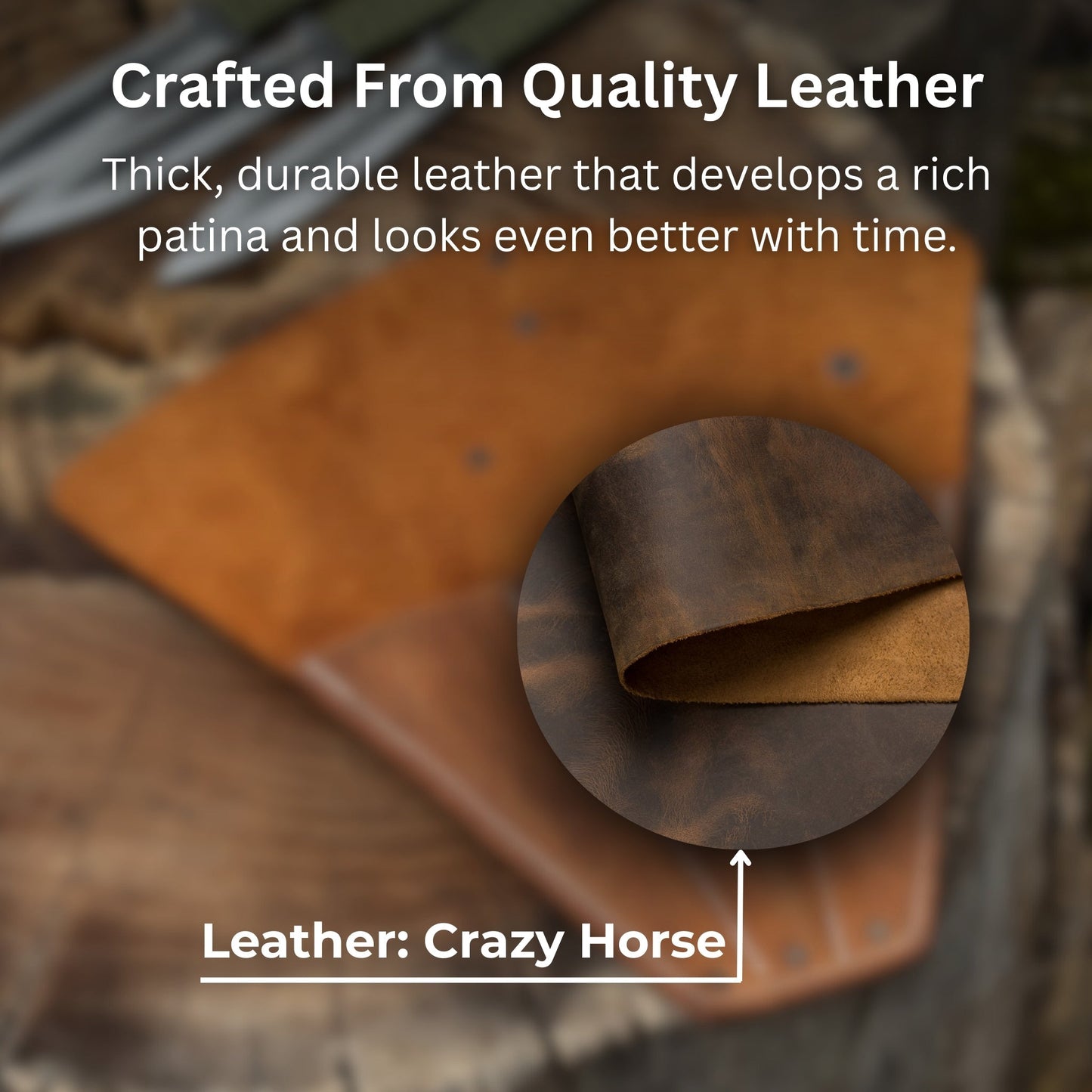 Leather Case for 3 Throwing Knives