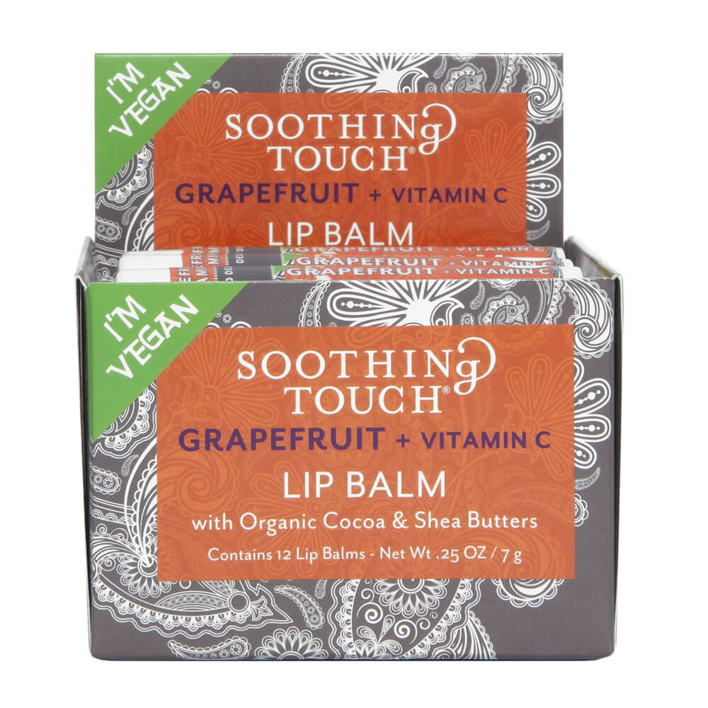 Soothing Touch Organic Grapefruit + Vitamin C Lip Balm, 0.25 oz (Case of 12)