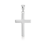 14k White Gold Flat Design Cross Pendant