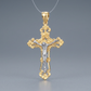 14k Two- Tone Gold Cross Pendant