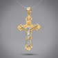 14k Two- Tone Gold Cross Pendant