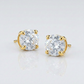 14k Yellow Gold 8.0mm Round CZ Stud Earrings