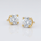 14k Yellow Gold 8.0mm Round CZ Stud Earrings