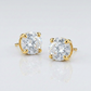 14k Yellow Gold 8.0mm Round CZ Stud Earrings