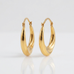 14k Yellow Gold Graduated Oval Hoop Earrings