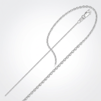 14k White Gold Round Cable Link Chain 1.2mm
