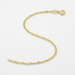 14k Yellow Gold Singapore Anklet 1.5mm