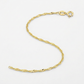14k Yellow Gold Singapore Anklet 1.5mm