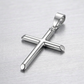 14k White Gold Slim Cross with Tapered Ends Pendant