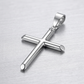 14k White Gold Slim Cross with Tapered Ends Pendant