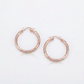 14k Rose Gold Fancy Diamond Cut Hoop Earrings (25mm Diameter)